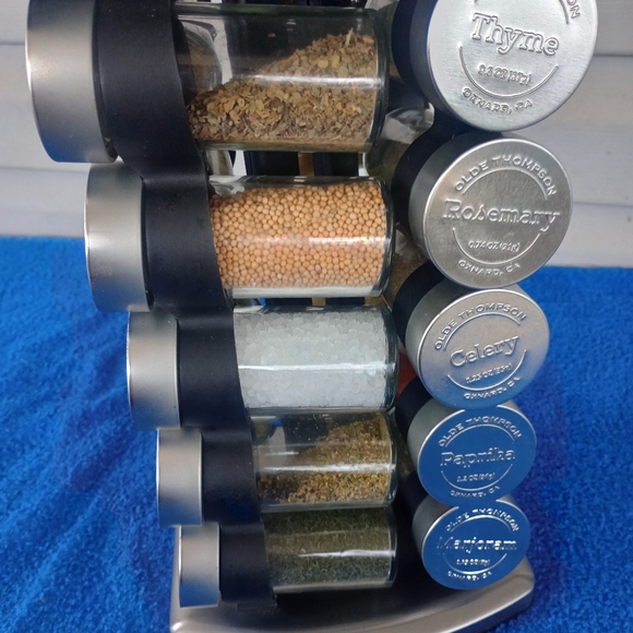 Olde Thompson Rotating Carrousel Spice Rack 20 Glass Jars. - Picture 10 of 11